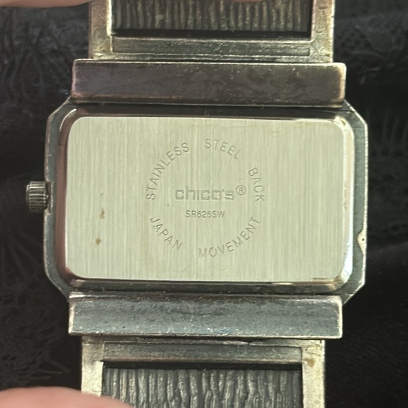 Chico’s Ladies Bangle Engraved Band and Bezel Mother of Pearl look Face - Picture 3 of 4